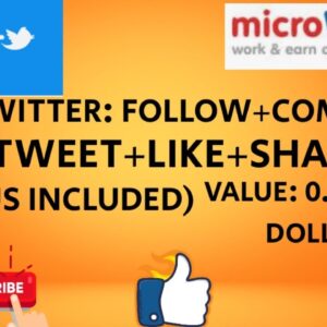 TTV:Twitter: Follow + Comment + Retweet + Like + Share  Bonus Included#MICROWORKERS 2020