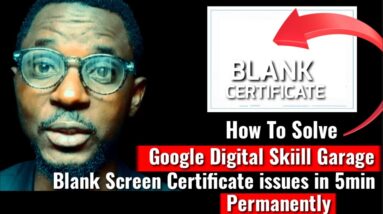 Google Digital Garage Blank Certificate: RESOLVED!